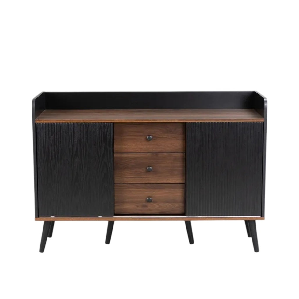 **Buffet en bois avec portes coulissantes et tiroirs**