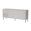 **Meuble de rangement moderne en bois clair avec finition texturée**