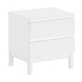 **Table de nuit blanche avec deux tiroirs**
